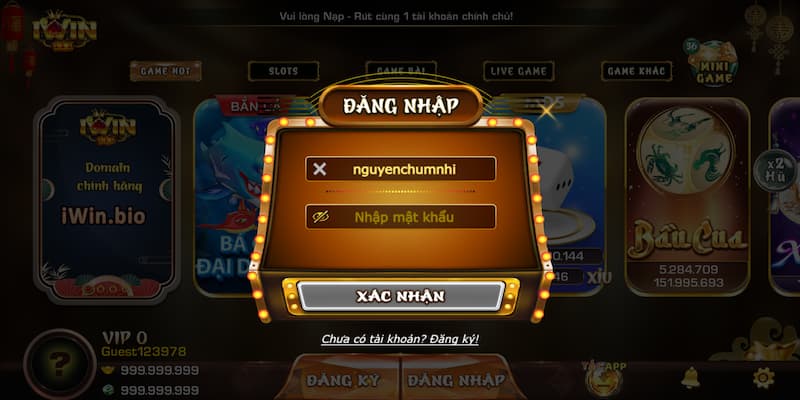 Đăng nhập tài khoản hội viên tại cổng game IWIN